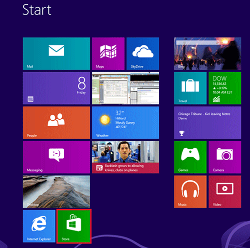 Windows 8 Start Screen, Windows Store